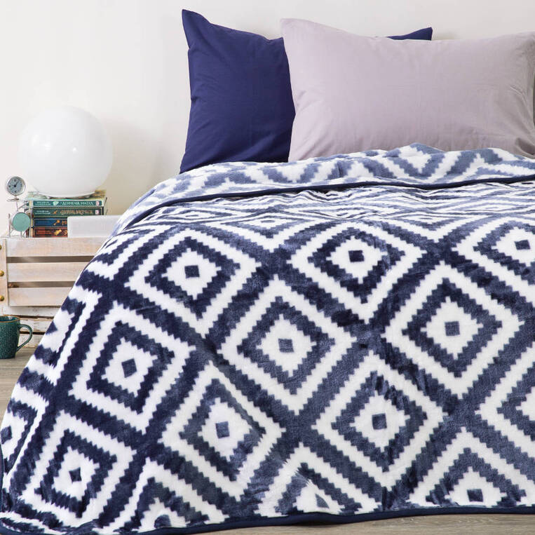 Blanket Velour Single Tribal Blue Boreas